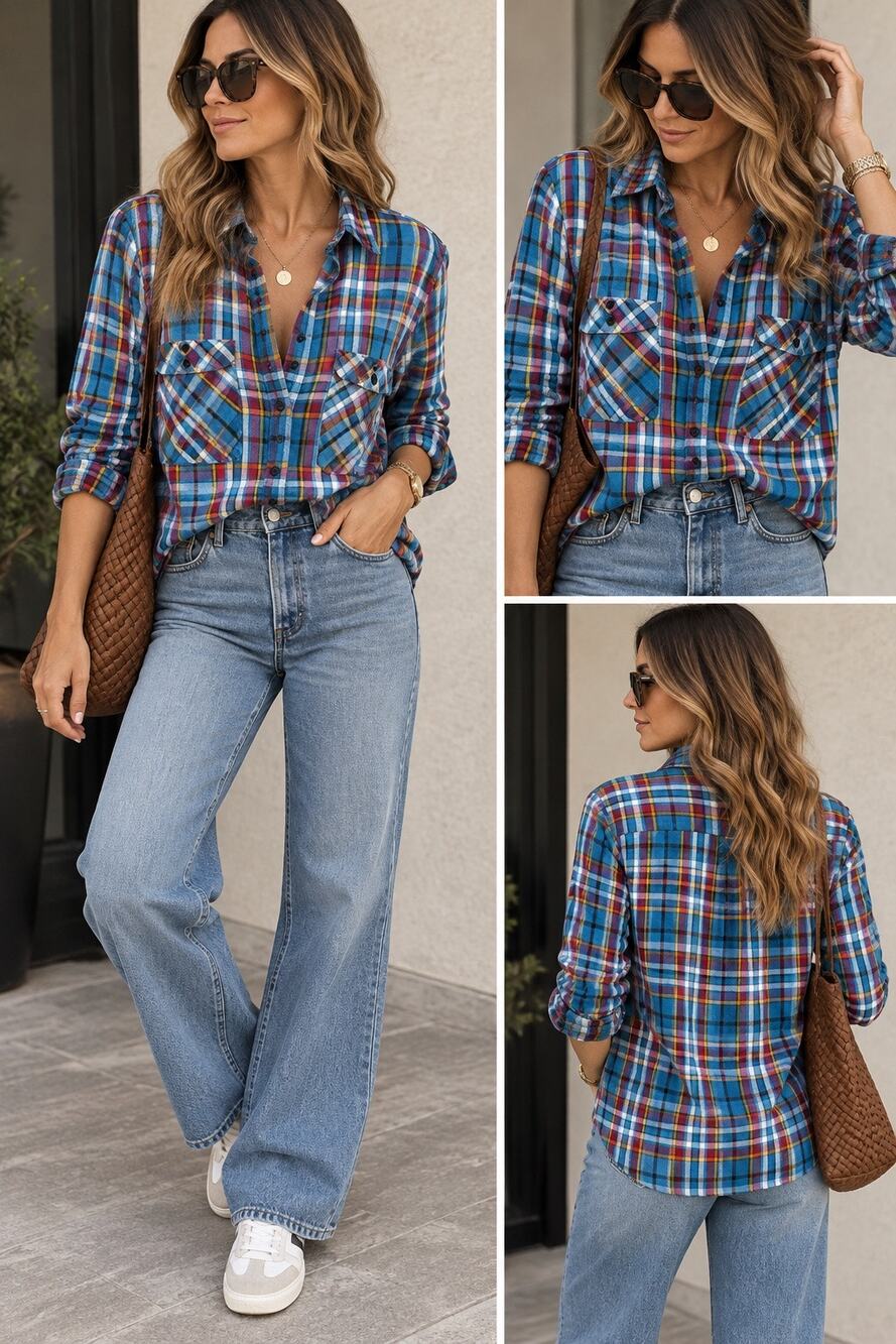 Denim & Supply x Ralph Lauren Plaid Utility Button-Up Shirt Blue Large